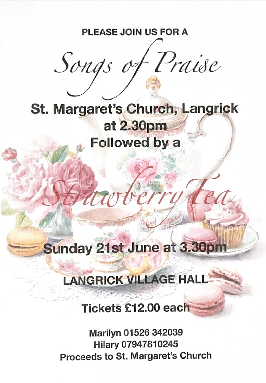 Songs of Praise at Langrick followed by Strawberry Tea